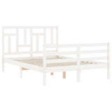 Bed Frame without Mattress White 120x200 cm Solid Wood