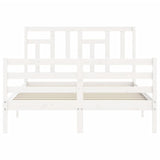 Bed Frame without Mattress White 120x200 cm Solid Wood