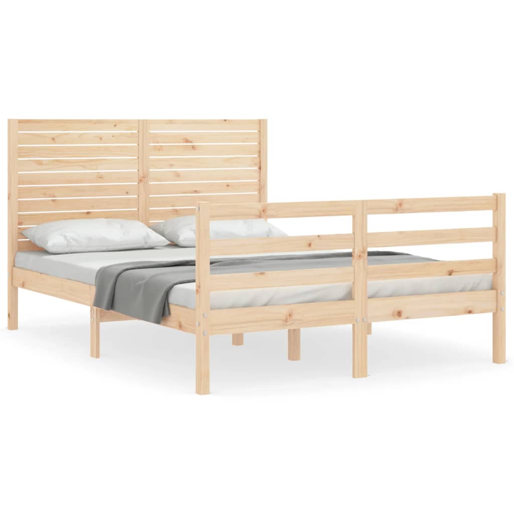 Bed Frame without Mattress Small Double Solid Wood
