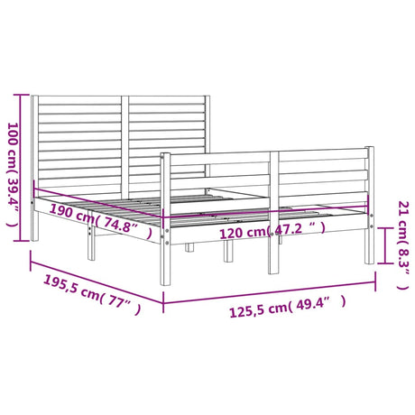 Bed Frame Without Mattress Small Double Solid Wood