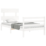 Bed Frame without Mattress White 90x200 cm Solid Wood