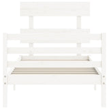 Bed Frame without Mattress White 100x200 cm Solid Wood