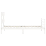 Bed Frame without Mattress White 100x200 cm Solid Wood