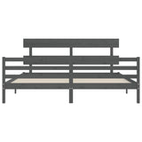 Bed Frame without Mattress Grey 200x200 cm Solid Wood