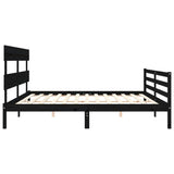 Bed Frame without Mattress Black 200x200 cm Solid Wood