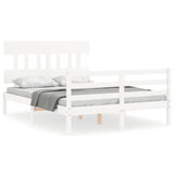 Bed Frame without Mattress White Small Double Solid Wood