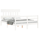 Bed Frame without Mattress White 140x190 cm Solid Wood
