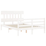 Bed Frame without Mattress White 140x190 cm Solid Wood