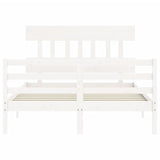 Bed Frame without Mattress White 140x190 cm Solid Wood