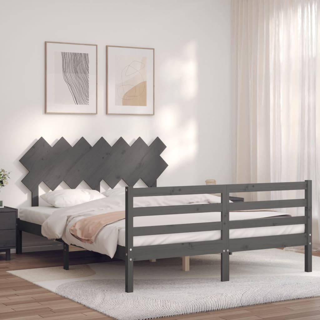 Bed Frame Without Mattress King Size Solid Wood
