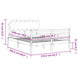 Bed Frame Without Mattress King Size Solid Wood