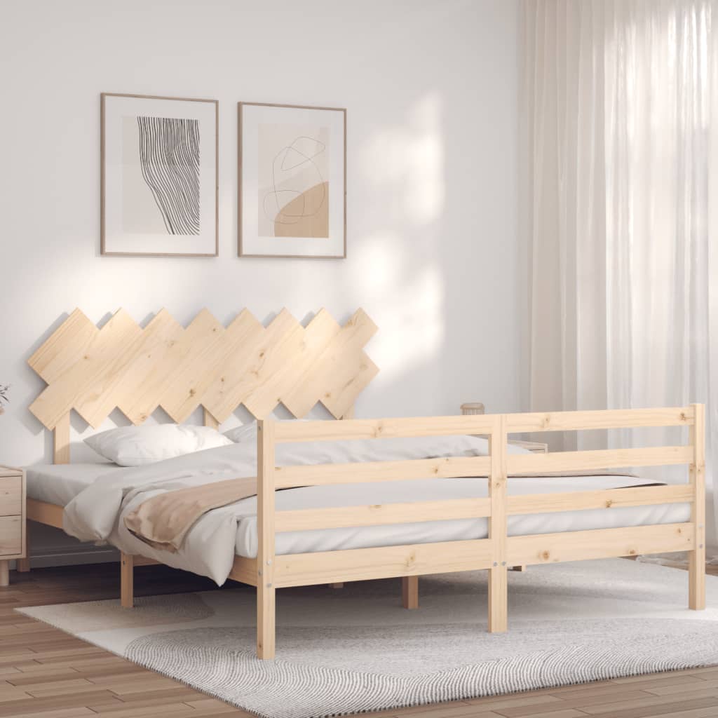 Bed Frame Without Mattress King Size Solid Wood