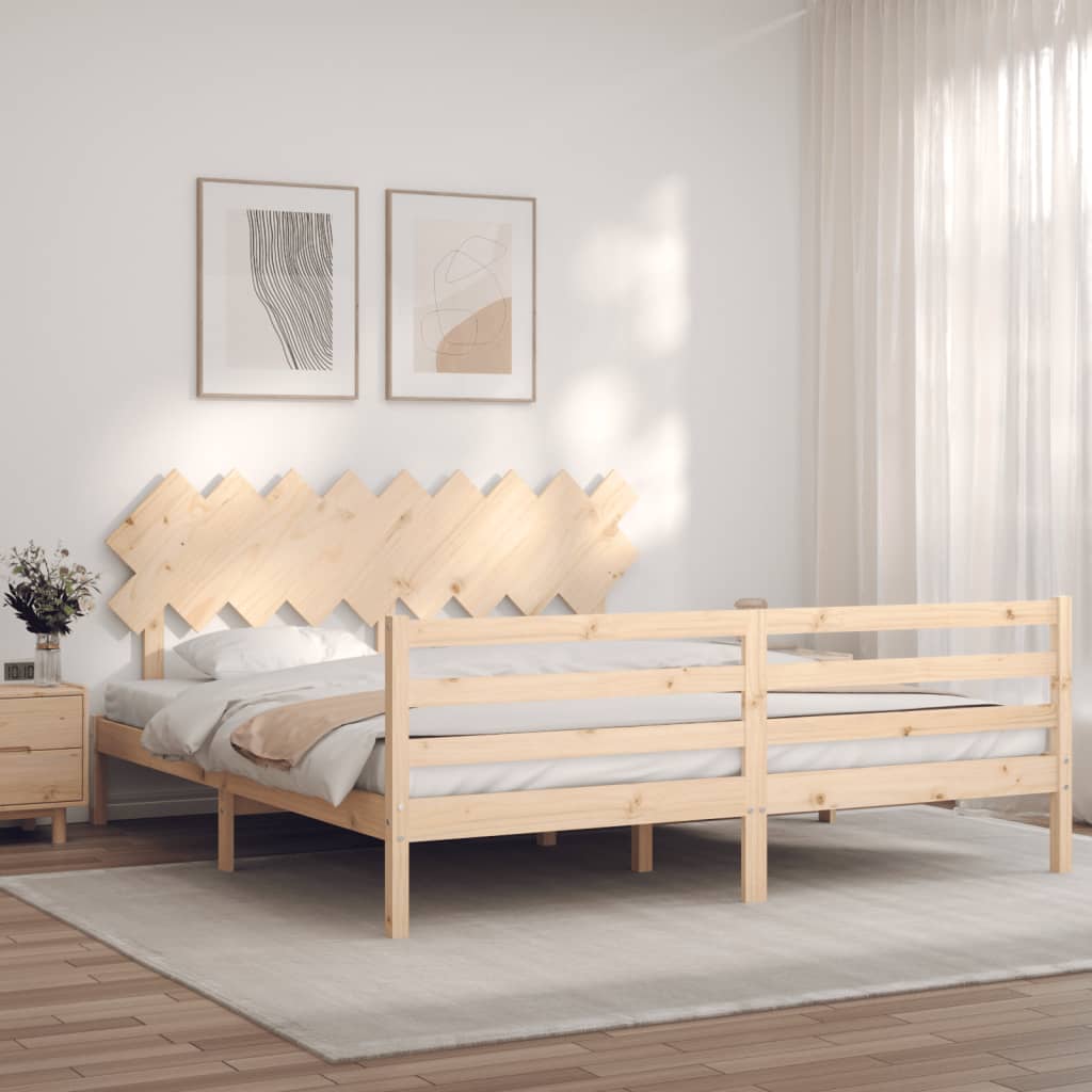 Bed Frame Without Mattress King Size Solid Wood