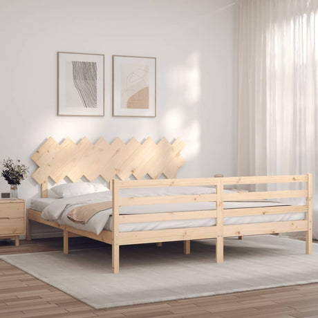 Bed Frame Without Mattress King Size Solid Wood