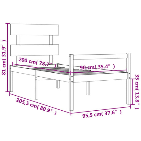 Senior Bed Without Mattress Solid Wood