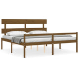 Senior Bed without Mattress Honey Brown 200x200 cm Solid Wood