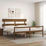 Senior Bed without Mattress Honey Brown 200x200 cm Solid Wood