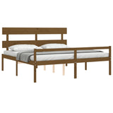 Senior Bed without Mattress Honey Brown 200x200 cm Solid Wood