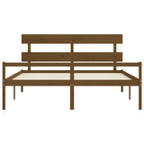 Senior Bed without Mattress Honey Brown 200x200 cm Solid Wood
