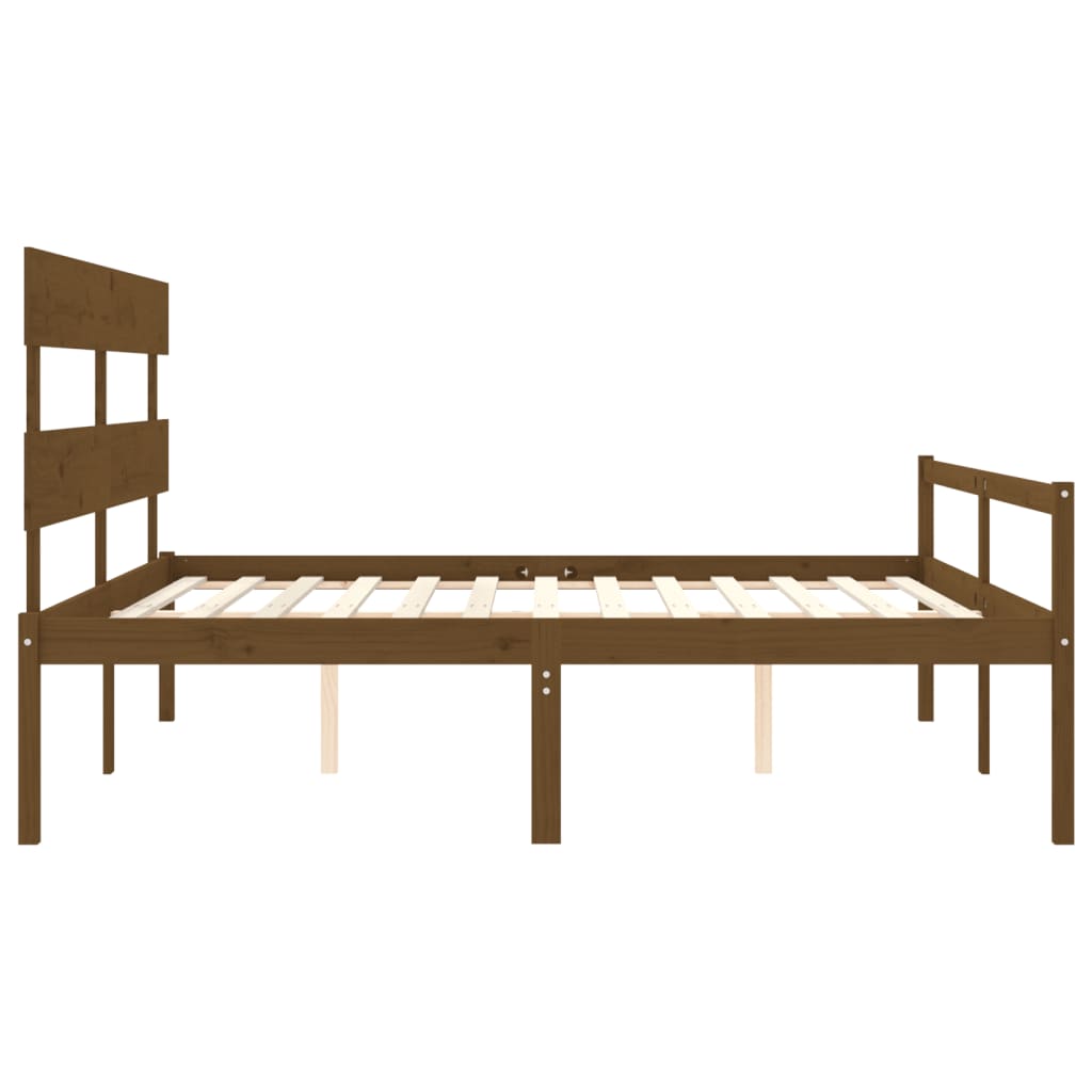 Senior Bed without Mattress Honey Brown 200x200 cm Solid Wood