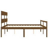 Senior Bed without Mattress Honey Brown 200x200 cm Solid Wood