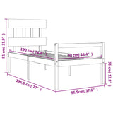 Senior Bed Without Mattress Single Solid Wood
