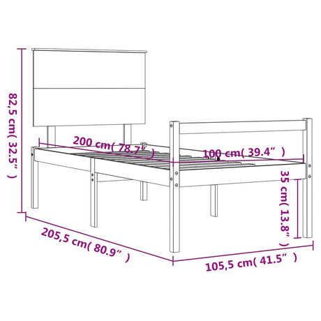 Senior Bed Without Mattress Solid Wood