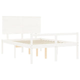 Senior Bed without Mattress White 140x200 cm Solid Wood