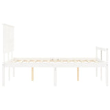 Senior Bed without Mattress White 140x200 cm Solid Wood