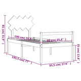 Senior Bed Without Mattress Single Solid Wood