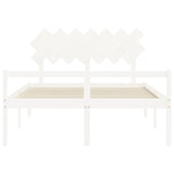 Senior Bed without Mattress White 140x200 cm Solid Wood