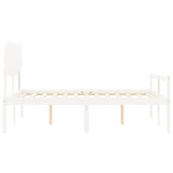 Senior Bed without Mattress White 140x200 cm Solid Wood