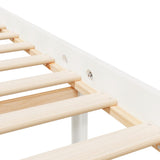 Senior Bed without Mattress White 140x200 cm Solid Wood