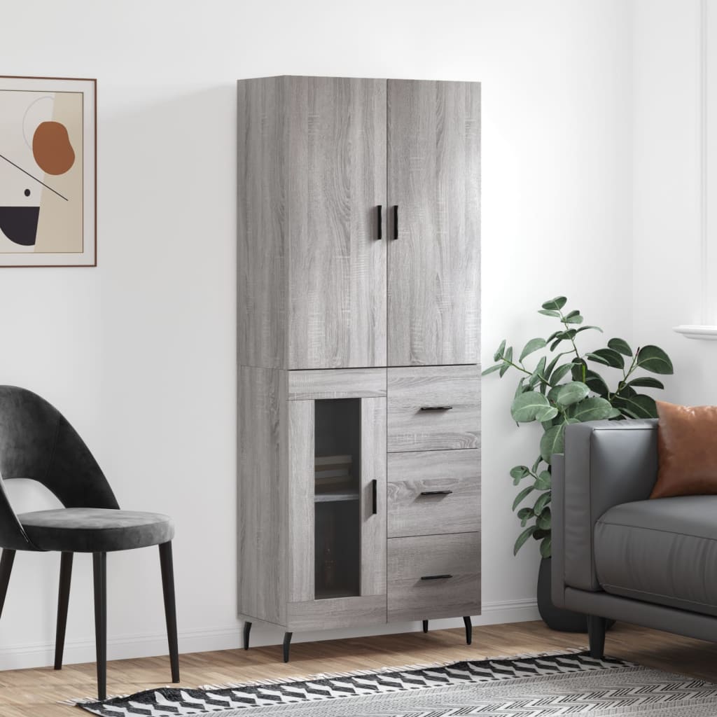 Highboard 69.5X34X180 Cm Engineered Wood
