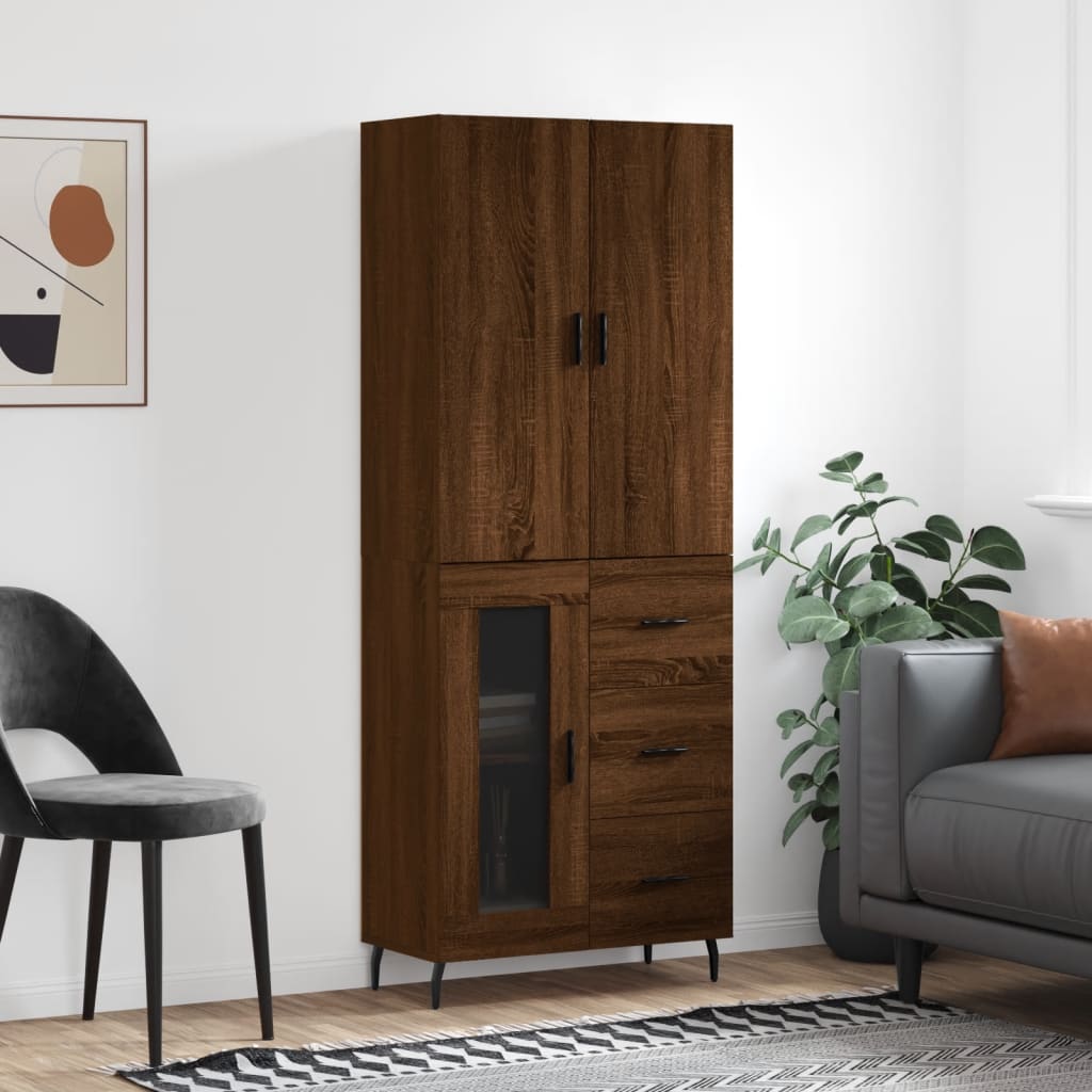 Highboard 69.5X34X180 Cm Engineered Wood