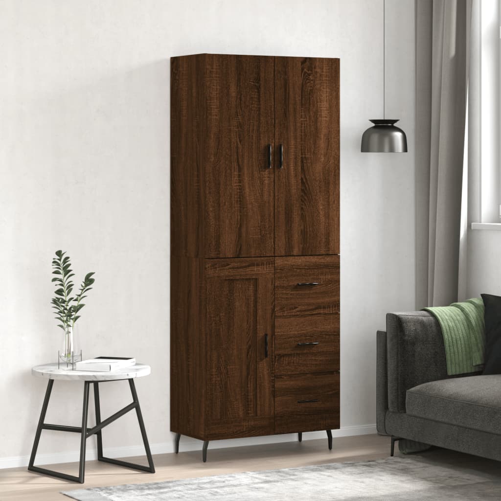 Highboard 69.5X34X180 Cm Engineered Wood