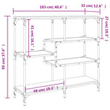 Console Table Grey Sonoma 103x32x95 cm Engineered Wood