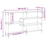 Console Table Grey Sonoma 160x32x95 cm Engineered Wood