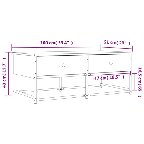 Coffee Table 100X51X40 Cm Engineered Wood