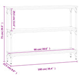 Console Table Black 100x22.5x75 cm Engineered Wood