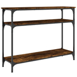 Console Table Smoked Oak 100x29x75 cm Engineered Wood