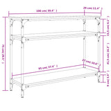 Console Table Smoked Oak 100x29x75 cm Engineered Wood