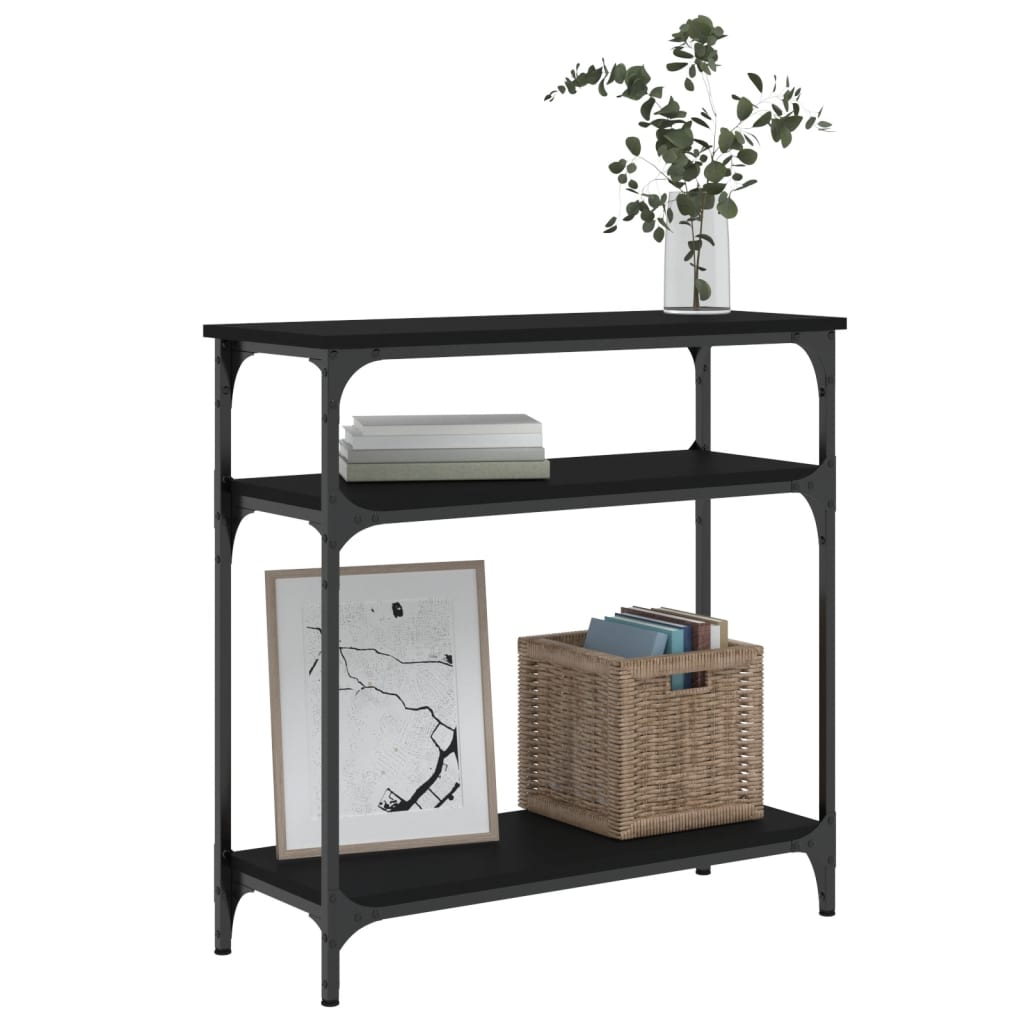 Console Table Black 75x29x75 cm Engineered Wood