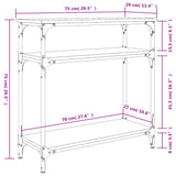 Console Table Black 75x29x75 cm Engineered Wood