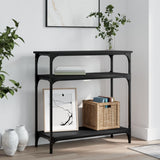 Console Table Black 75x29x75 cm Engineered Wood