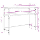 Console Table Smoked Oak 100x35.5x75 cm Engineered Wood
