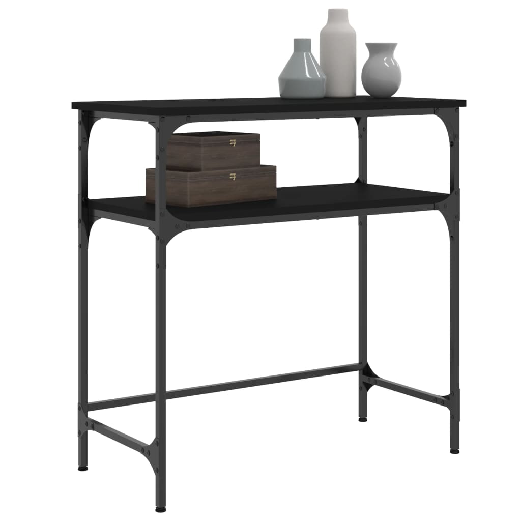 Console Table Black 75x35.5x75 cm Engineered Wood