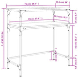 Console Table Black 75x35.5x75 cm Engineered Wood