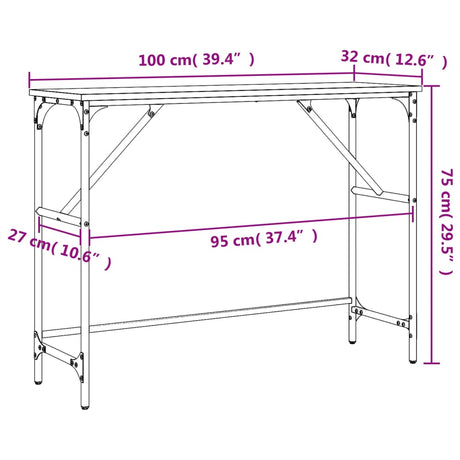 Console Table 100X32X75 Cm Engineered Wood