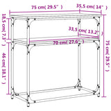 Console Table Grey Sonoma 75x35.5x75 cm Engineered Wood